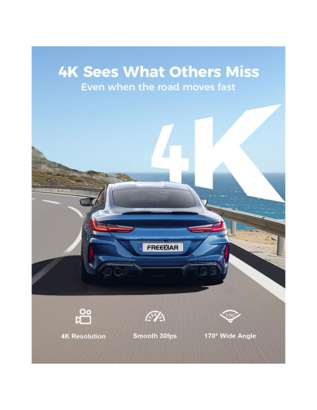Cámara Dash 4K Freexar D4 360 4 Canales GPS Wi-Fi 128GB