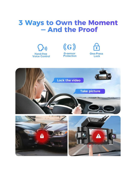 Cámara Dash 4K Freexar D4 360 4 Canales GPS Wi-Fi 128GB