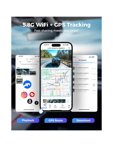 Cámara Dash 4K Freexar D4 360 4 Canales GPS Wi-Fi 128GB