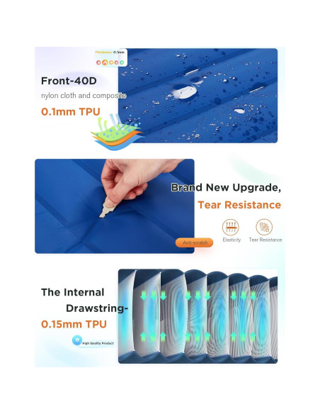 Colchoneta Autoinflable BUPPLEE 6" con Almohada y Bomba