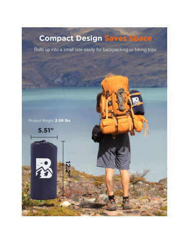 Colchoneta Autoinflable BUPPLEE 6" con Almohada y Bomba