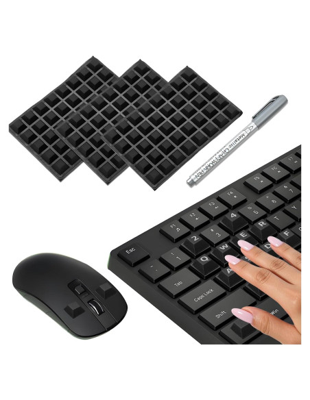 120 Calcomanías Elevadas para Teclado VEINARDYL - Negro Trapezoidal