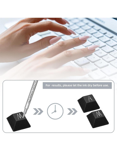 120 Calcomanías Elevadas para Teclado VEINARDYL - Negro Trapezoidal