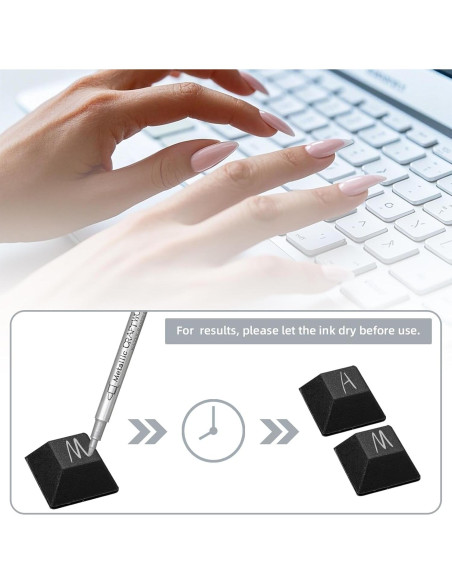 120 Calcomanías Elevadas para Teclado VEINARDYL - Negro Trapezoidal