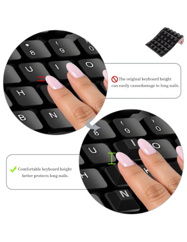 120 Calcomanías Elevadas para Teclado VEINARDYL - Negro Trapezoidal