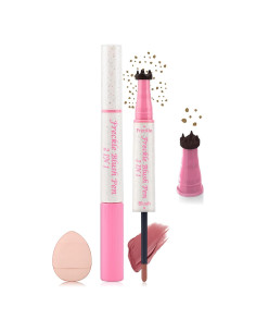 Bolígrafo de Maquillaje 2 en 1 Funtigee - Pecas Marrón Claro y Rubor Rosa Suave