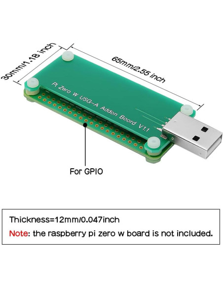 Placa de expansión USB-A Geekworm para Raspberry Pi Zero W Placa de expansión USB-A Geekworm para Raspberry Pi Zero W
