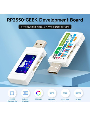 Placa de Desarrollo Waveshare RP2350-GEEK con Pantalla LCD 1.14"