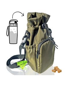 Bolsa Impermeable para Paseo de Perros RibbyPup Verde Militar