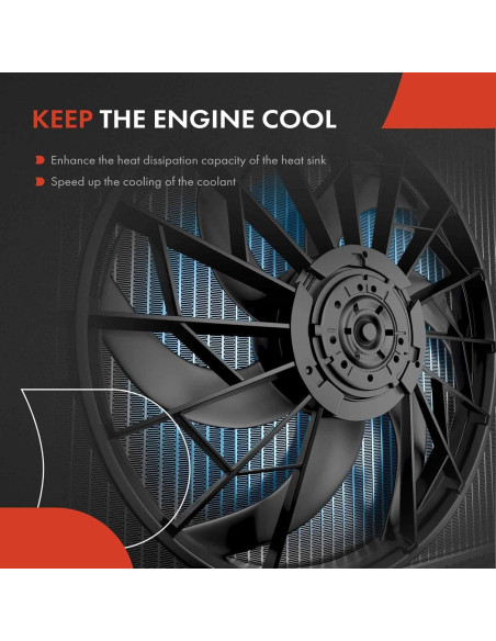 Ventilador de Refrigeración A-Premium para Toyota Camry 2012-2017 y Avalon 2013-2018