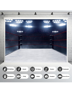 Fondo de Fotografía Boxeo 3x2m Vinilo Personalizado Azul Gris 2