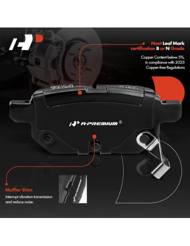 Pastillas de Freno Cerámicas A-Premium Traseras para Toyota y Lexus