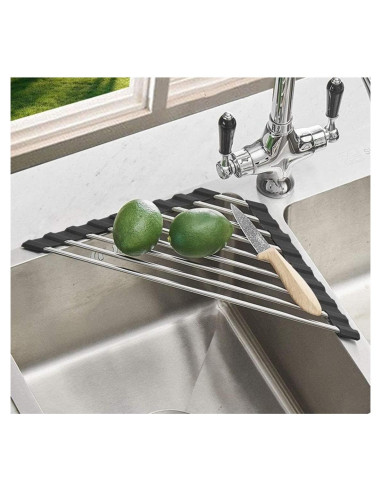 Estante de Secado de Platos Plegable Ahyuan 41.4x23.9cm Acero Inoxidable