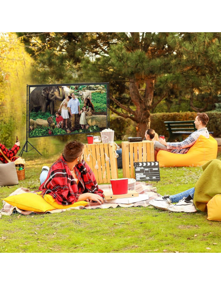 Pantalla de Proyector AAJK 150" Portátil 4K HD con Soporte