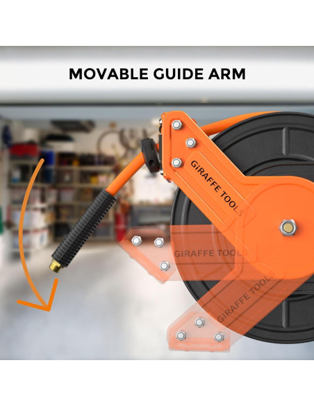 Carrete de Manguera de Aire Giraffe Tools 7.62m Acero 300PSI