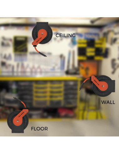 Carrete de Manguera de Aire Giraffe Tools 7.62m Acero 300PSI