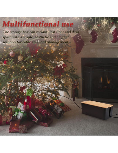 Caja Organizadora de Cables Davidsons - 2 Unidades Grande y Mediana - Negro