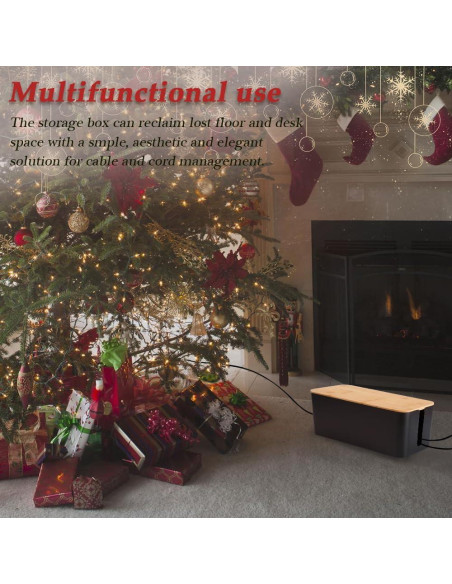 Caja Organizadora de Cables Davidsons - 2 Unidades Grande y Mediana - Negro