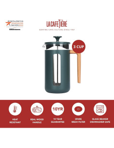 Cafetera Prensa Francesa La Cafetiere Pisa 3 Tazas Verde 2