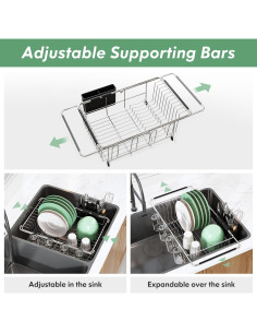 Escurridor de Platos MAJALiS de Acero Inoxidable Expandible 2