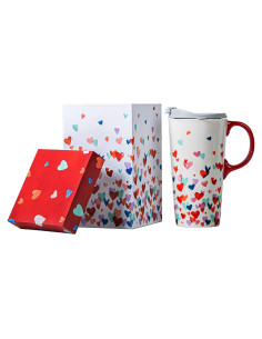 Taza de Cerámica Topadorn 500 ml con Tapa a Prueba de Derrames