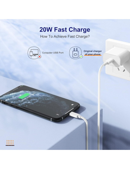 Cable USB C a Lightning 10 Pies Uzeuza - Carga Rápida MFi Cable USB C a Lightning 10 Pies Uzeuza - Carga Rápida MFi