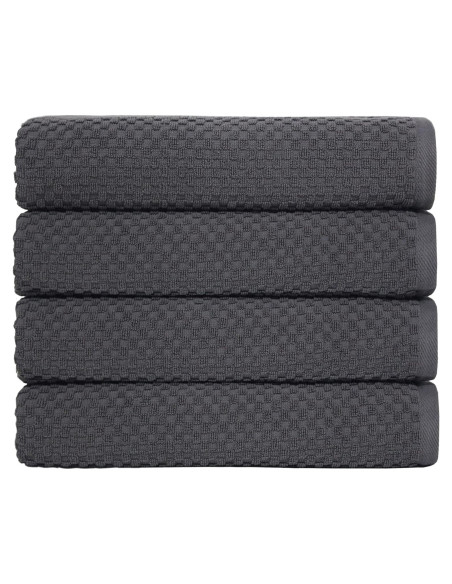 Juego de 4 Toallas de Baño COTTON CRAFT Waffle 450 GSM Gris