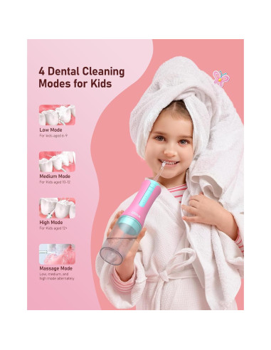 Irrigador Oral Acuático Lillilook Rosa para Niños 6+ Años