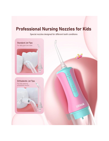 Irrigador Oral Acuático Lillilook Rosa para Niños 6+ Años