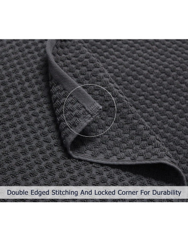 Juego de 4 Toallas de Baño COTTON CRAFT Waffle 450 GSM Gris