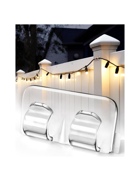 Ganchos Adhesivos Hetyue para Luces de Cuerda al Aire Libre - 26 Piezas