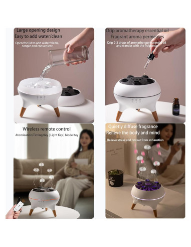 Difusor de Aromaterapia ZTDIXF V80 250ml con Niebla y Luces LED