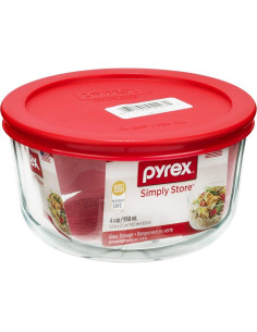 Contenedor de Almacenamiento de Vidrio Pyrex 4 Tazas Redondo 2