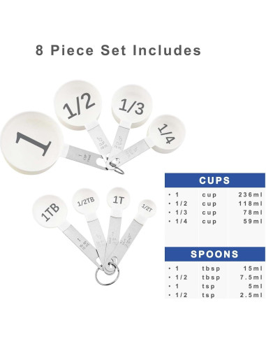 Juego de Tazas y Cucharas Medidoras BLEWAY para Discapacidad Visual