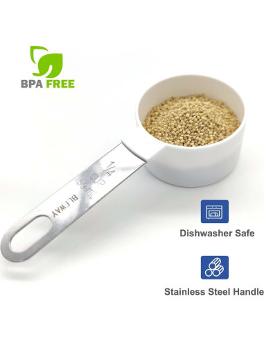 Juego de Tazas y Cucharas Medidoras BLEWAY para Discapacidad Visual