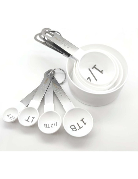 Juego de Tazas y Cucharas Medidoras BLEWAY para Discapacidad Visual