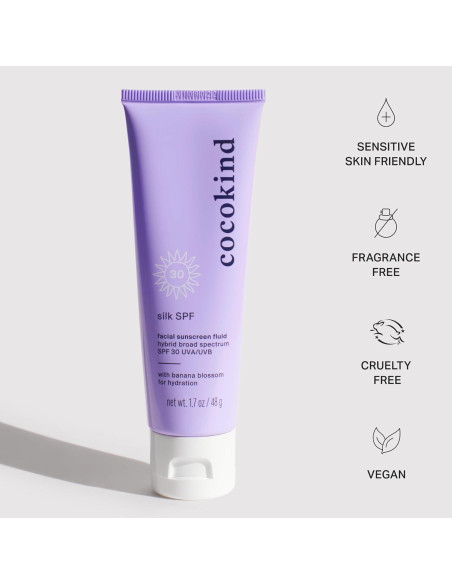 Cocokind Seda SPF 30, Protector Solar Mineral y Químico 68g