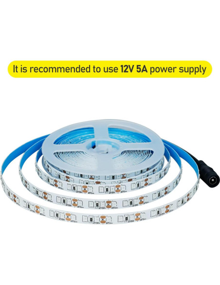 Tira LED 12V 5M Azul QX SMD2835 600 LEDs Alta Brillo Tira LED 12V 5M Azul QX SMD2835 600 LEDs Alta Brillo