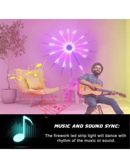 Luces LED de Fuegos Artificiales Noddy 14pcs RGBIC Control APP