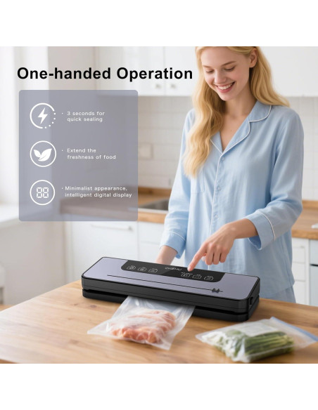 Sellador al vacío CKemu VS1 5 en 1 con 20 bolsas y modos