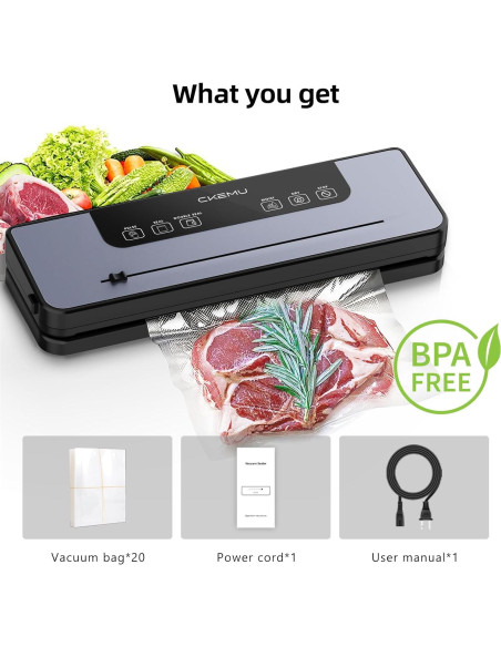 Sellador al vacío CKemu VS1 5 en 1 con 20 bolsas y modos