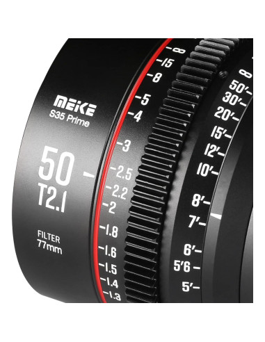 Lente de Cine Manual 50mm T2.1 Meike S35 PL para Cámaras