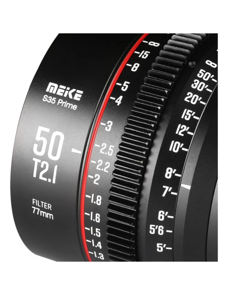 Lente de Cine Manual 50mm T2.1 Meike S35 PL para Cámaras