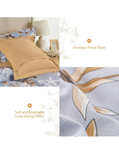 Juego de Edredón Reina Caqui LXWORX - 7 Piezas Microfibra