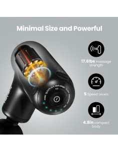 Pistola de Masaje HEYCHY CUTE X1-BK Compacta 5 Velocidades 2