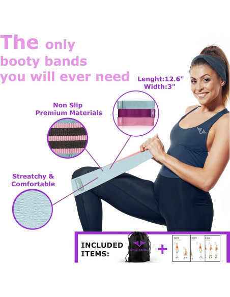 Bandas de Resistencia Vikingstrength para Glúteos - 3 Niveles