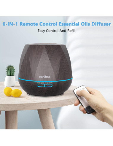 Difusor de Aceite Esencial DAROMA 550ml Control Remoto 6 en 1