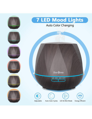 Difusor de Aceite Esencial DAROMA 550ml Control Remoto 6 en 1