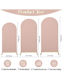 Juego de 3 Fundas de Arco de Boda Spandex Fivenl 1.83m-2.18m 2