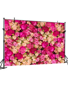 Fondo de Foto Rosa Roja Vinilo 3x2.4m DH-358 Decoración 2